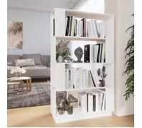 Vidaxl Bibliothèque/Séparateur De Pièce Blanc 80x25x132 Cm Pin Solide Blanc
