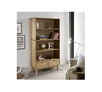 Bibliothèque OTTA avec 2 tiroirs Marron Bois massif pin