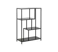 - Bibliothèque ouverte 3 étagères en MDF et métal - Noir - Sireine