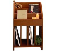 Bibliothèque ouverte en bois à 2 niveaux pour le rangement de littérature et de livres, bibliothèque autoportante avec 4 cubes, facile à installer