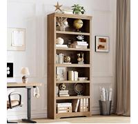 Bibliothèque ouverte - JoyGarden - Style farmhouse 6 niveaux tablettes réglables MDF antidérapant - Carlo-30 - L80 cm