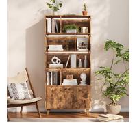 Bibliothèque,pieds en bois massif,éclairage d'ambiance LED à changement de couleur,télécommande,forme simple,80 x 30 x 173