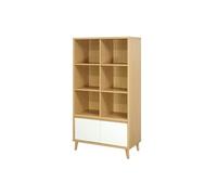 Bibliothèque Pier grand modèle 2 portes blanc crème effet bois