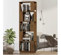 Bibliothèque - Pin - Marron miel - 51x25x163,5 cm - Étagère polyvalente - Meuble contemporain