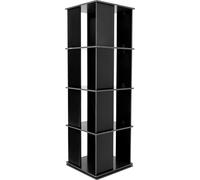Bibliothèque pivotante 4 étages 360° Display Noir max 50kg Étagère indépendante