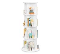 Bibliothèque Pivotante pour Enfants - Étagère à Livres 4 Niveaux - Design d'oreilles de lapin - Blanc
