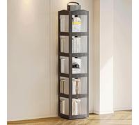 Bibliothèque pliable rotative à 360° pour les petits espaces, idéale pour chambre à coucher ou salle d'étude, disponible en 1/2/3/4/5 niveaux