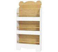 Bibliothèque pour enfant 3 niveaux design ourson dim. 44 x 15 x 110 cm blanc effet bois naturel Beige G