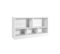 Helloshop26 Bibliothèque pour Enfants 111 x 30 x 61,5 cm avec 5 Compartiments Ouverts et Bords incurvés en MDF Blanc 20_0010702