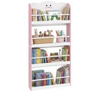 AIYAPLAY Bibliothèque Murale pour Enfant Rangement Livre 4 Niveaux Rose