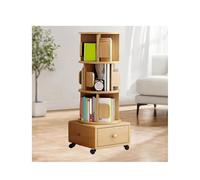 Bibliothèque pour enfants, bibliothèque rotative à 360° avec roulettes, tour de rangement fine autonome avec tiroirs pour chambre d'enfant