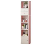 Bibliothèque pour enfants en bois avec portes - Design compact à 6 niveaux en hêtre blanc rose et vert - Solution de rangement idéale pour les livres et les jouets des enfants