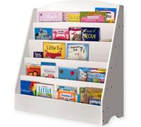Bibliothèque pour enfants en bois, blanc, 5 niveaux, Rangement pour livres et magazines, Sûr et stable, Facile à monter