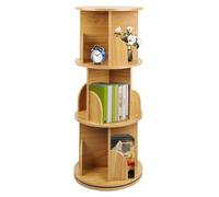Bibliothèque pour Enfants,Étagère Pivotante à 3 Niveaux pour Livres et Jouets, Étagère à Livres pour Enfants, Étagère de Rangement Autoportante, pour Chambre d'enfants,Ronde (Bois-40*40*97cm)