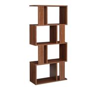 Bibliothèque pour salon meuble de rangement stockage avec plusieurs étagères mdf mélaminé 130 cm Noyer 03_0001075