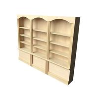 Bibliothèque Ppée, Bois 1:12 | Structure à trois sections, Étagère miniature en bois, Création pièce miniature, Pr amateurs ppées