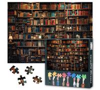Bibliothèque Puzzles 1000 pièces, les murs de la bibliothèque sont pleins de livres puzzles, livres 1000 pièces puzzles pour adultes, 70 x 50 cm puzzle impossible jeu d'adresse pour toute la famille