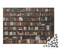 Bibliothèque Puzzles 1000 Pièces pour Adultes, Puzzle 1000 Pièces Mur de Livre Vintage Impossible Challenge Cadeaux De Décoration À La Maison 52x38cm/1000pcs