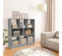 vidaXL Bibliothèque, Étagère à Livres, Cloison de Séparation, Meuble de Rangement, Paravent de Bureau, Moderne, Sonoma Gris Bois d'Ingénierie