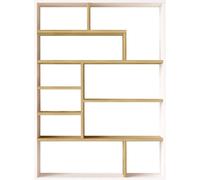 Bibliothèque Rebecca Mobili Laung 123,5x90x22 panneau de particules blanc marron clair Moderne