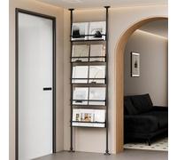 Bibliothèque réglable à 5 niveaux - Étagère de rangement pour photos et magazines - Pour chambre à coucher, bureau et petits espaces - Design télescopique