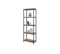 Bibliothèque Riverside - 5 étagères - L 60 x l 30 x H 180 cm - Noir et chêne