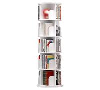 Bibliothèque ronde rotative à 360 degrés à 2/3/4/5/6 niveaux, blanche, pivotante à 360 °, étagère d'angle pour salon