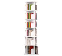 Bibliothèque ronde rotative à 360 degrés à 2/3/4/5/6 niveaux, blanche, pivotante à 360 °, étagère d'angle pour salon