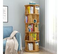 Bibliothèque ronde rotative à 360 degrés, peu encombrante, étagère de présentation au sol pour chambre à coucher et salon, solution de rangement élégante pour les petits espaces