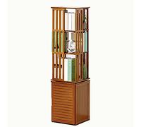 Bibliothèque ronde rotative à 360° en bois à 4 niveaux pour petits espaces - Support d'angle pour salon et chambre à coucher