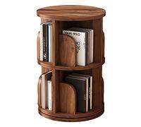 Bibliothèque ronde rotative à 360° en bois massif pour enfants et adultes - 6 niveaux - Organisateur pour le salon (marron, 46 x 67 cm)