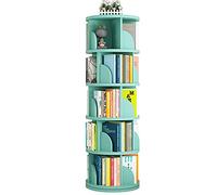 Bibliothèque ronde rotative à 360° en bois pour maison/bureau/chambre d'enfant Créatif Support de rangement autonome