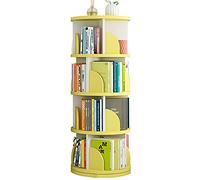Bibliothèque ronde rotative à 360° en bois pour maison/bureau/chambre d'enfant, support de rangement créatif autonome avec supports de livres rotatifs