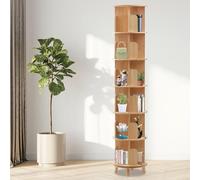 Bibliothèque ronde sur pied rotative à 360° avec pied de table, support de sol, étagère décorative multifonctionnelle, étagère de rangement, organisateur de livres pour chambre à coucher, salon (6