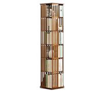 Bibliothèque Rotative, 360 Degrés étagère de Sol étagère de Bureau de Rangement, Grande Étagère d'angle, Bibliotheque Etagere Rangement, Convient pour Salon, Chambre, Les Salles D'étu,Brown-6Tier