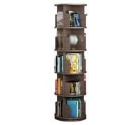 Bibliothèque rotative à 2/3/4/5/6 niveaux en bois massif, bibliothèque ronde à 360 °, maison pour enfants et adultes, pour chambre à coucher, salon, bureau d'étude (couleur : marron, taille