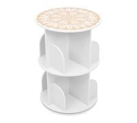 Bibliothèque rotative à 2 étages - Rotation à 360 ° - Organiseur d'angle rond - Étagère de rangement - Multifonction - Étagère décorative pour salon, chambre à coucher, chambre d'enfant, bureau