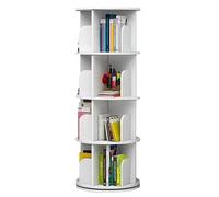 Bibliothèque rotative à 360° - 2/3/4/5/6 niveaux - Blanc - Rond - Pour le salon et la chambre à coucher - Design moderne et élégant (46 x 128 cm)