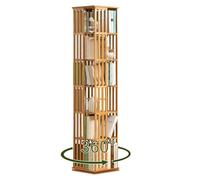 Bibliothèque rotative à 360 ° à 6 niveaux - Étagère de rangement multifonction pour enfants et adultes - En bois massif - Économie d'espace - Décoration d'intérieur