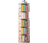 Bibliothèque Rotative à 360° Bibliothèque Bibliothèque Rotative Ronde Bibliothèque avec Motif D’Empreinte 3/4/5 Étagère avec Motif Dauphin Maison Bibliothè, Pink, 39 * 97cm