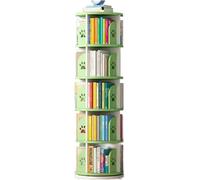 Bibliothèque Rotative à 360° Bibliothèque Bibliothèque Rotative Ronde Bibliothèque avec Motif D’Empreinte 3/4/5 Étagère avec Motif Dauphin Maison Bibliothè, Green, 39 * 97cm