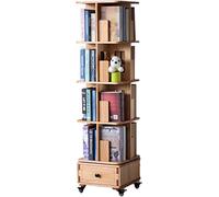Bibliothèque rotative à 360 ° Bibliothèque rotative à 4 niveaux avec tiroir amovible pour enfants Étagère de rangement simple pour la maison, le salon, le bureau (couleur : marron, taille : 40 x 40 x