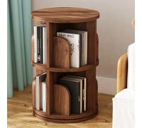Bibliothèque Rotative À 360 Degrés,Bibliothèque Rotative 5/6 Niveaux, Étagères Bibliothèque Rotative,Bibliotheque Tournante,Étagère De Rangement pour Salon, Bureau, Chambre(Dark Brown,H67.4cm/26.5in)