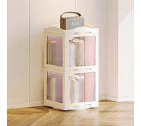 Bibliothèque Rotative À 360 Degrés Conception Transparente et Visible et Ouverte Etagere Livre Enfant Bibliothèques pour Salon pour Enfants et Adultes(White,36 * 36 * 75cm)