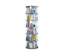 Bibliothèque rotative à 360 degrés pour enfants - Étagère de rangement du sol au plafond pour livres d'images d'enfants, bibliothèque compacte bleue (40 x 191 cm) - Solution simple de nization