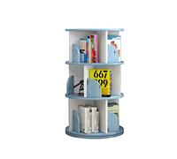 Bibliothèque rotative à 360 degrés pour enfants pour livres d'images de bébé, petite bibliothèque bleue avec support de rangement, 40 x 98 cm