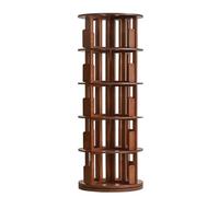 Bibliothèque rotative à 360° en bois massif - 3 niveaux, design peu encombrant pour plus de 300 livres, finition placage huilé classique, idéale pour la maison et le bureau, 45,5 cm x 130 cm x 17 cm