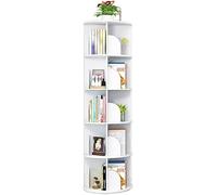 Bibliothèque rotative à 360° et table basse ronde blanche 40 x 159 cm pour améliorer l'intérêt de la lecture, design moderne, meuble peu encombrant pour la maison et le bureau