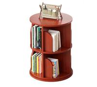 Bibliothèque rotative à 360° - Étagère d'angle à 6 niveaux - Design rustique d'arbre marron - Élégante sur pied pour la maison et le bureau - Meuble de présentation peu encombrant - Solution de