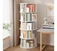 Bibliothèque rotative à 360° - Étagère de rangement décorative multifonction pour la maison et le bureau, design vertical blanc (40 x 160 cm) - Organiseur élégant et peu encombrant